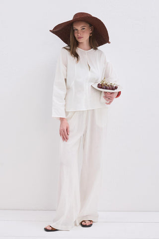 Modern Muse Linen Shirt Ecru
