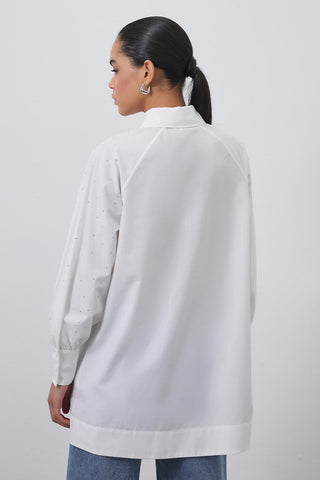 Alami Shirt with Stones Ecru