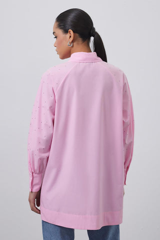 Alami Shirt with Stones Pink