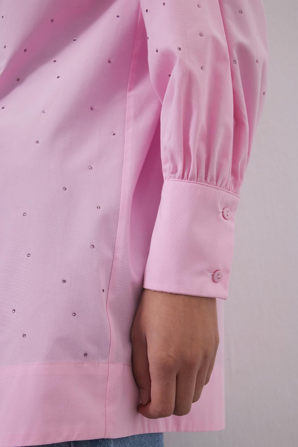 Alami Shirt with Stones Pink