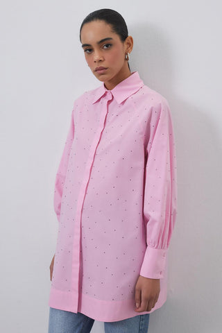 Alami Shirt with Stones Pink