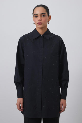 Alami Shirt with Stones Black