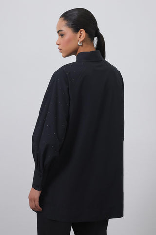 Alami Shirt with Stones Black