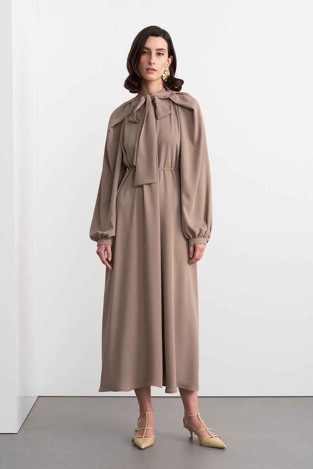 Alien Cupra Long Dress Beige