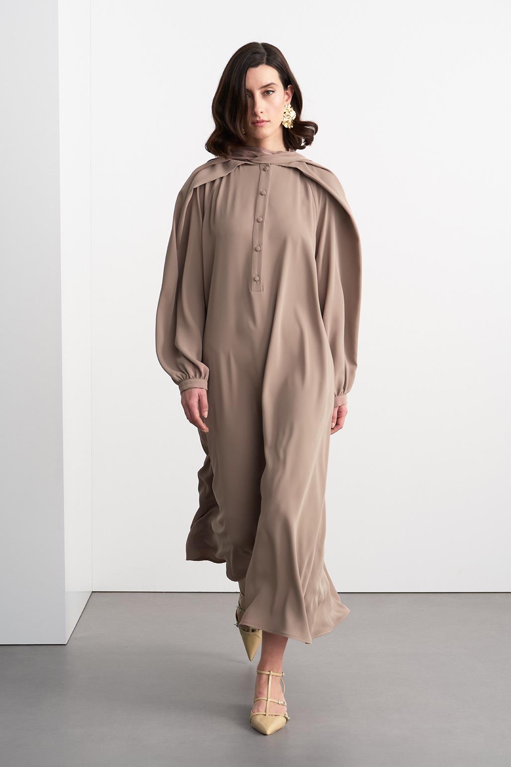 Alien Cupra Long Dress Beige