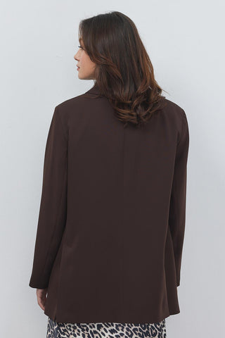 Alina Blazer with Slits Brown