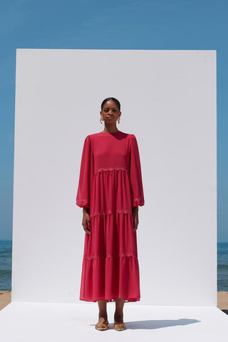 Allen Laced Dress Fuchsia