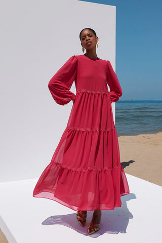 Allen Laced Dress Fuchsia