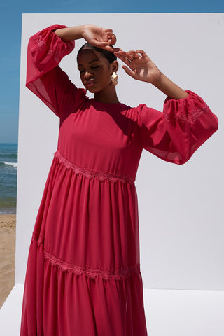 Allen Laced Dress Fuchsia