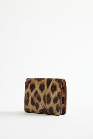 Animal Print Leather Wallet Leopard