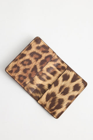 Animal Print Leather Wallet Leopard