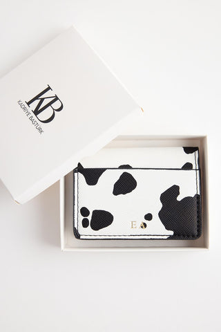 Animal Print Leather Wallet Black