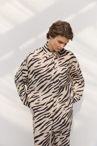 Animal Print Shirt Beige