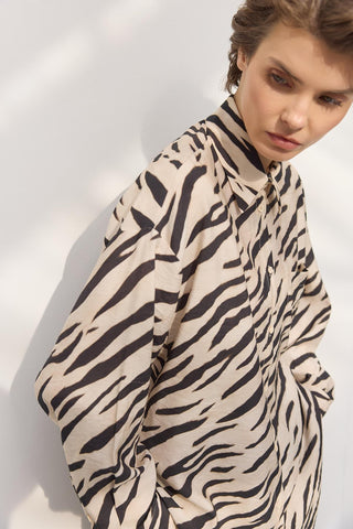 Animal Print Shirt Beige