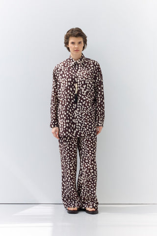 Animal Print Shirt Dark Brown