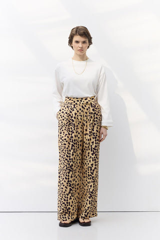 Animal Print Trousers Mustard