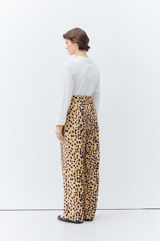 Animal Print Trousers Mustard