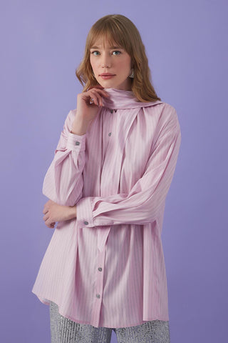 Anita Scarf Shirt Pink