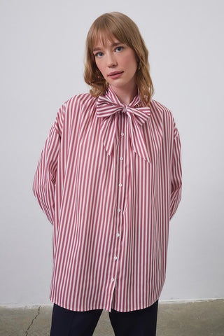 Anita Scarf Shirt Coral
