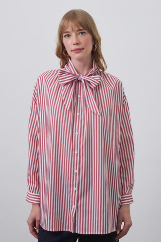 Anita Scarf Shirt Coral