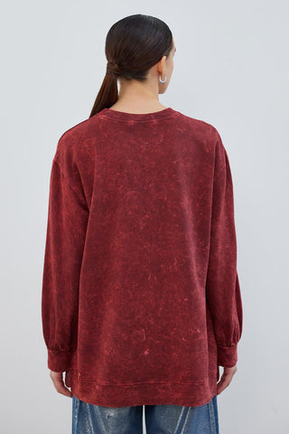 Anna Stone Sweatshirt Burgundy