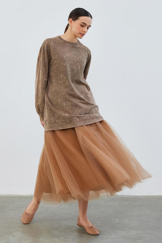 Anna Stone Sweatshirt Brown