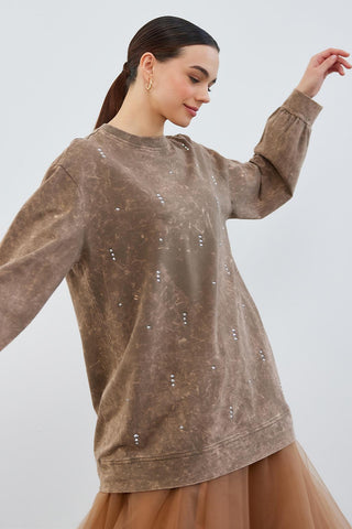 Anna Stone Sweatshirt Brown