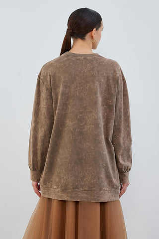 Anna Stone Sweatshirt Brown