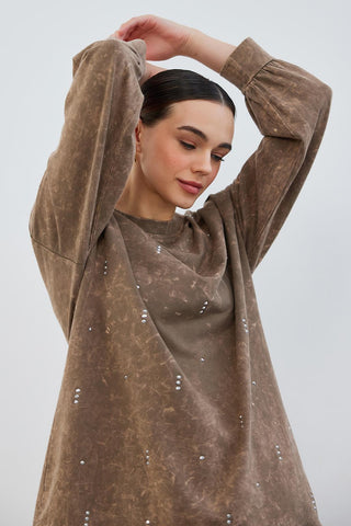 Anna Stone Sweatshirt Brown