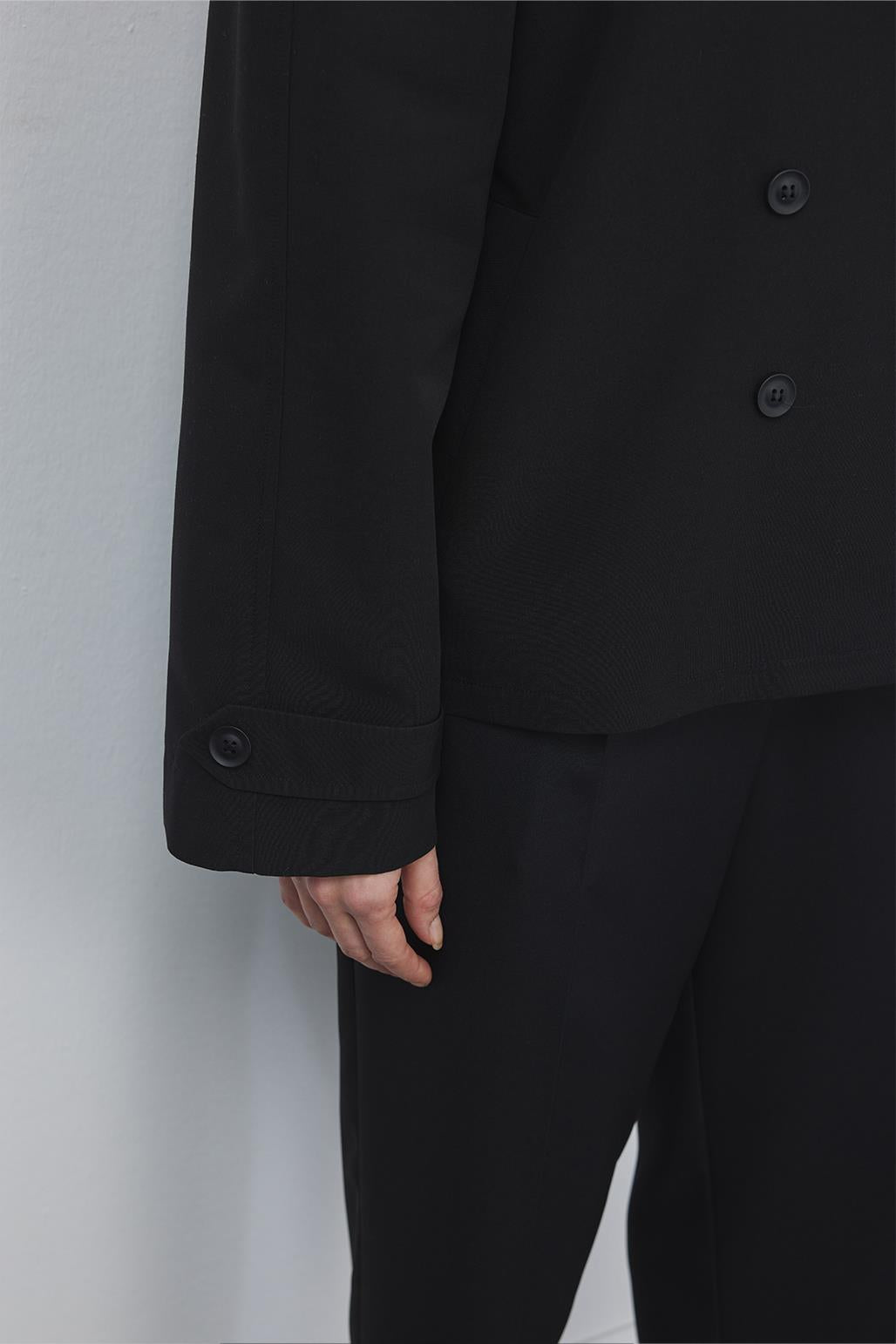 Midi Trench with Epaulet Black