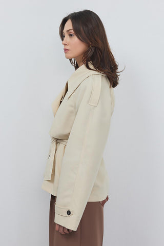 Midi Trench with Epaulet Stone