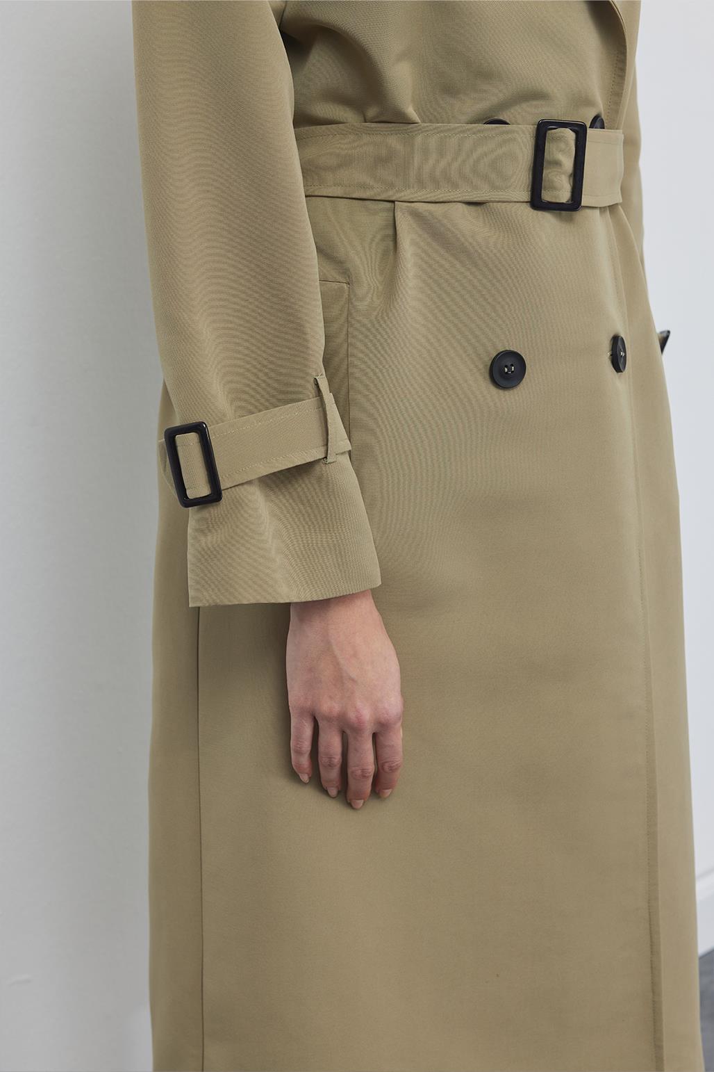Trench Coat with Epaulets Olive Green