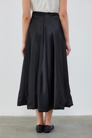 Aris Satin Balloon Skirt Black