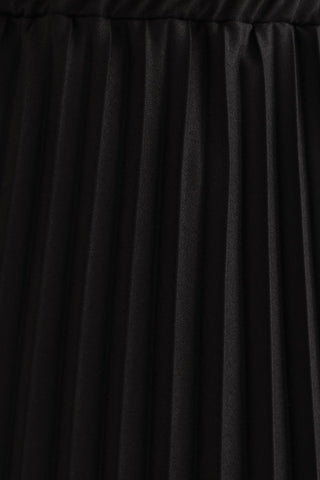 Athens Pleated Long Skirt Black