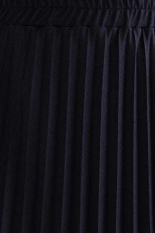 Athens Pleated Long Skirt Navy Blue