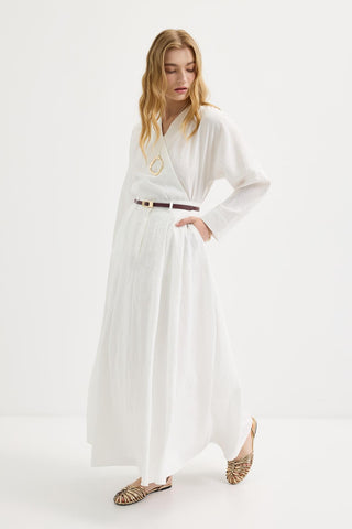 Tie Kimono Skirt Set White