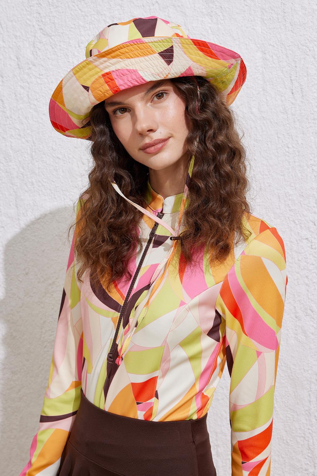 Connectable Bucket Hat Geometric Pattern