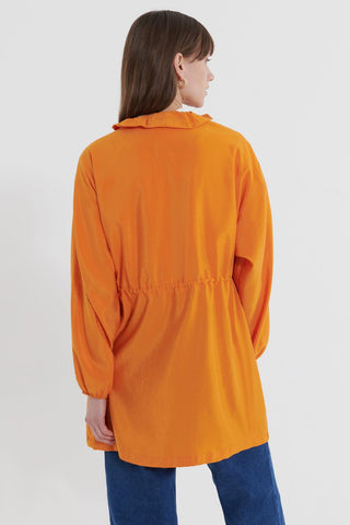 Frilly Balloon Sleeve Jacket Orange