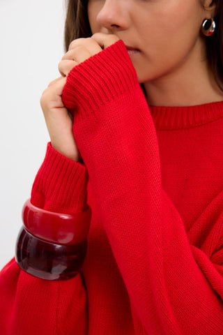 Basic Knit Sweater Red