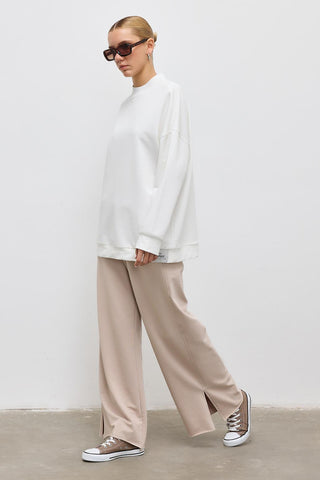 Basic Knitted Sweatshirt Ecru