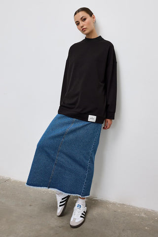 Basic Knitted Sweatshirt Black