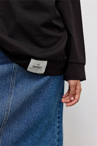 Basic Knitted Sweatshirt Black