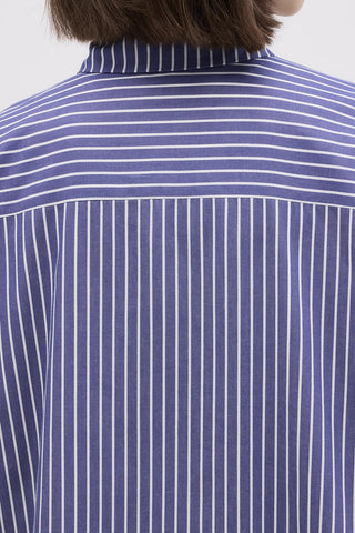 Basic Striped Shirt Dark Blue