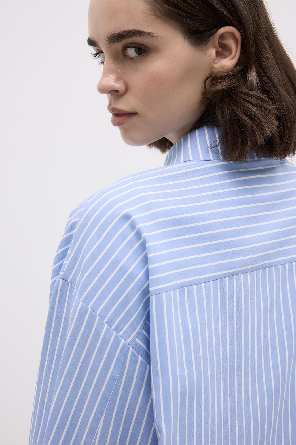 Basic Striped Shirt Light Blue