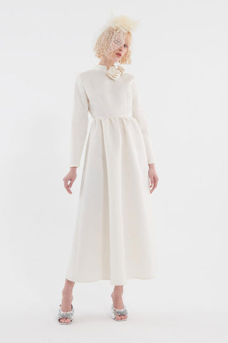 Drawstring Waist Dress Ecru