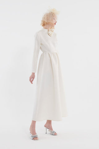 Drawstring Waist Dress Ecru