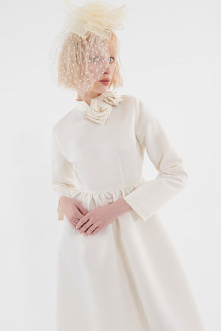 Drawstring Waist Dress Ecru