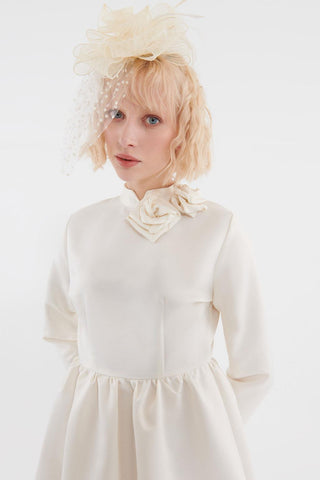 Drawstring Waist Dress Ecru