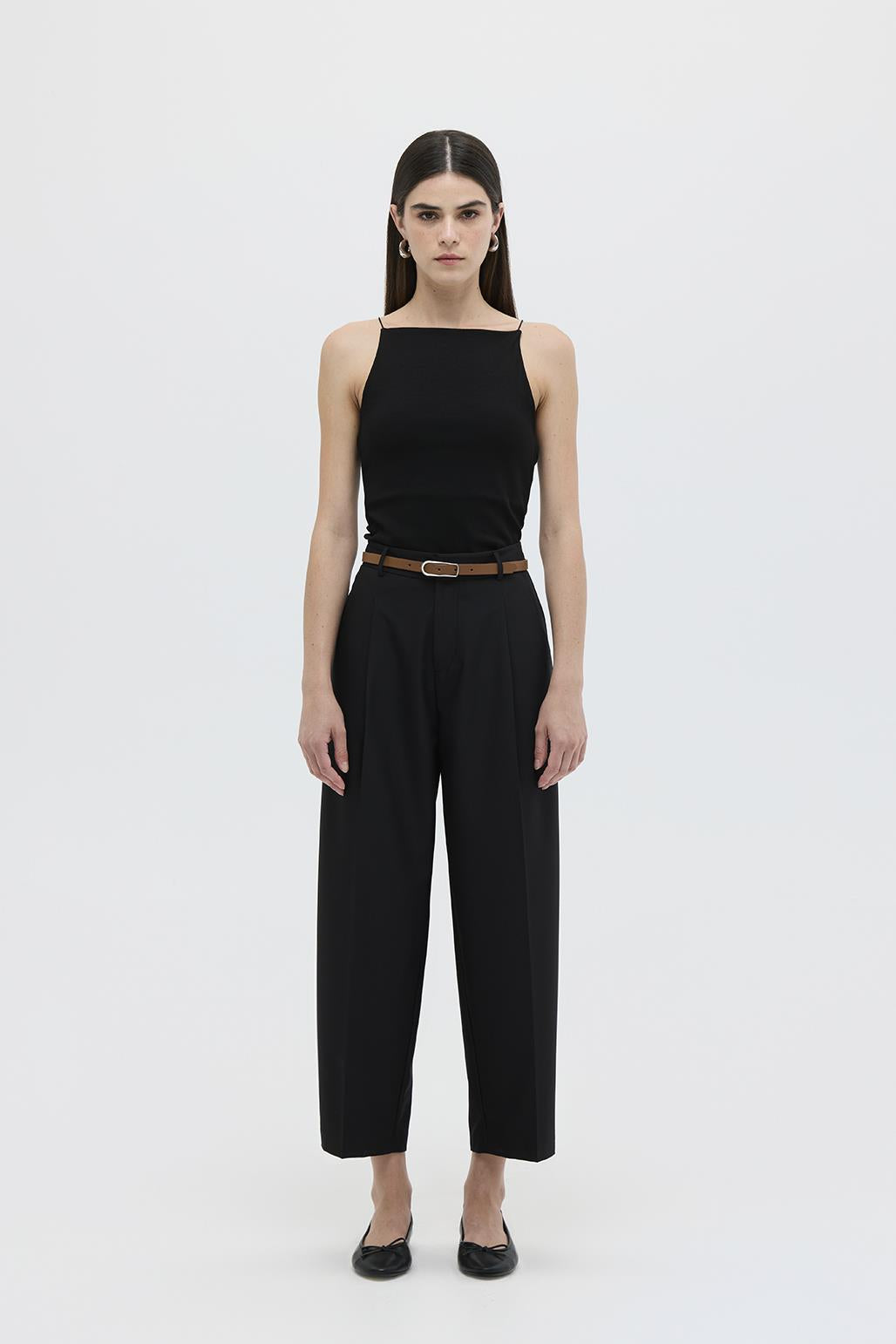 Belted Riding Trousers Black