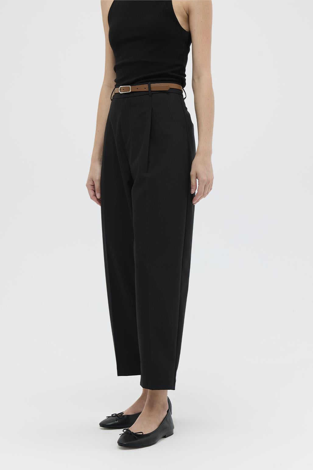 Belted Riding Trousers Black